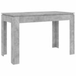 vidaXL Table à manger Gris béton 120x60x76 cm Bois d'ingénierie