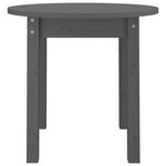vidaXL Table basse Gris Ø 45x40 cm Bois massif de pin