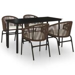 vidaXL Ensemble de salle à manger de jardin 5 Pièces Marron