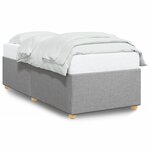 vidaXL Cadre de lit Gris clair 90x190 cm Tissu