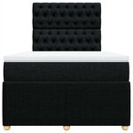 vidaXL Sommier à lattes de lit avec matelas Noir 120x200 cm Tissu