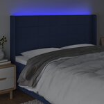 vidaXL Tête de lit à LED Bleu 183x16x118/128 cm Tissu