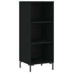vidaXL Buffet haut Noir 34 5x34x180 cm Bois d'ingénierie
