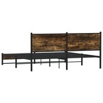 vidaXL Cadre de lit en métal sans matelas chêne fumé 160x200 cm