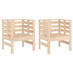 vidaXL Chaises de jardin lot de 2 61 5x53x71 cm bois de pin massif