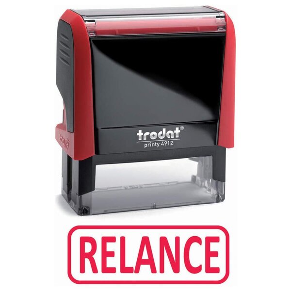 Tampon X-print 4912 Formule Commerciale Texte 'RELANCE' Rouge TRODAT