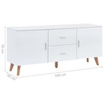 vidaXL Buffet Blanc 160x40x70 cm MDF