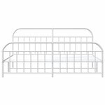 vidaXL Cadre de lit métal avec tête de lit/pied de lit blanc 193x203cm