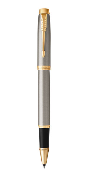 PARKER IM Stylo roller métal brossé Recharge noire pointe fine Coffret cadeau