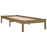 vidaXL Cadre de lit Marron miel Bois massif 100x200 cm