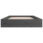 vidaXL Cadre de lit Gris 135x190 cm Double Bois massif