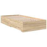 Lit de cadre vidaXL en chêne Sonoma 90x190 cm en bois d'ingénierie