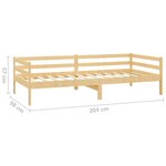 vidaXL Lit de repos avec matelas 90x200 cm Bois de pin massif