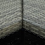 vidaXL Meuble de bar de jardin 16 Pièces et coussins Résine tressée Gris