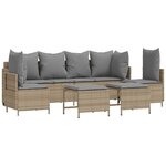 vidaXL Salon de jardin avec coussins 5 Pièces beige résine tressée