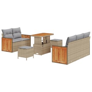 vidaXL Ensemble de canapé de jardin 10 Pièces Beige et Gris clair