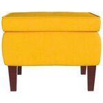 vidaXL Chaise à bascule avec pieds en bois et tabouret Jaune Velours