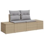 Ensemble de canapé de jardin 8 pièces avec coussins Beige Poly Rattan Acacia