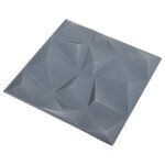 vidaXL Panneaux muraux 3D 24 Pièces 50x50 cm gris diamant 6 m²