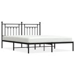 vidaXL Cadre de lit métal avec tête de lit noir 183x213 cm