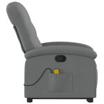 vidaXL Fauteuil de massage inclinable Gris foncé Tissu