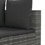 vidaXL Salon de jardin 5 Pièces avec coussins gris résine tressée