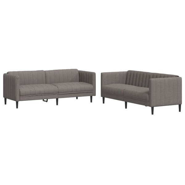 vidaXL Ensemble de canapés 2 Pièces taupe tissu