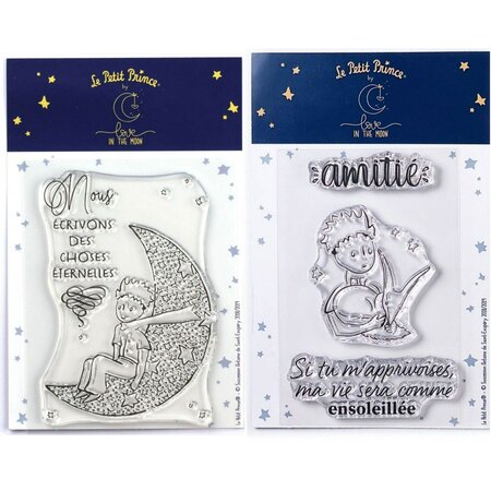 4 Tampons transparents Le Petit Prince Lune et Renard