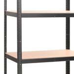 vidaXL Étagère à 5 niveaux 3 Pièces Gris Acier et bois ingénierie