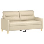 vidaXL Ensemble de canapés 3 Pièces avec coussins Crème Tissu