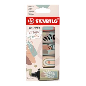 Surligneur BOSS MINI Naturevibes étui carton de 5 STABILO