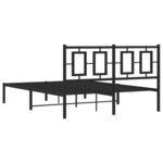 vidaXL Cadre de lit métal avec tête de lit noir 140x200 cm