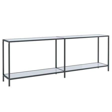 vidaXL Table console Blanc 220x35x75 5 cm Verre trempé