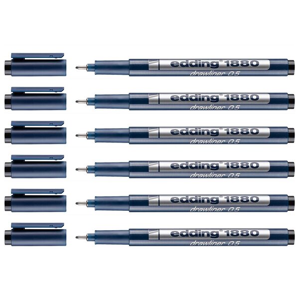 Feutre Fin de Précision Drawliner 1880 Noir (0.5) 0 5 mm x 6 EDDING