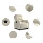 vidaXL Fauteuil inclinable Crème Velours