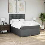 vidaXL Sommier à lattes de lit avec matelas Gris foncé 160x200cm Tissu