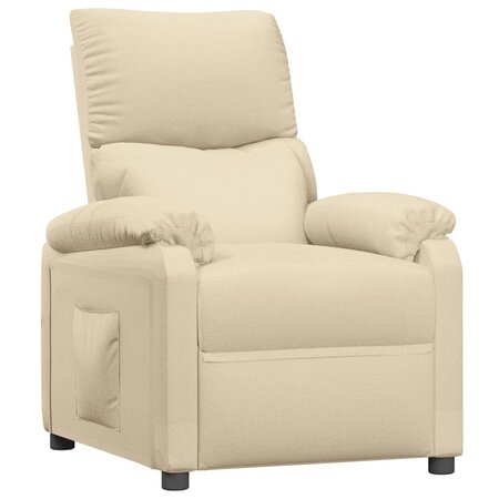 vidaXL Fauteuil inclinable Crème Tissu