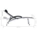 vidaXL Chaise longue aluminium et textilène noir