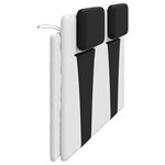 vidaXL Coussin de tête de lit blanc et noir 180 cm similicuir