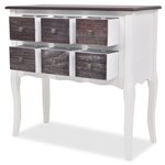 vidaXL Armoire de console 6 tiroirs Marron et blanc Bois
