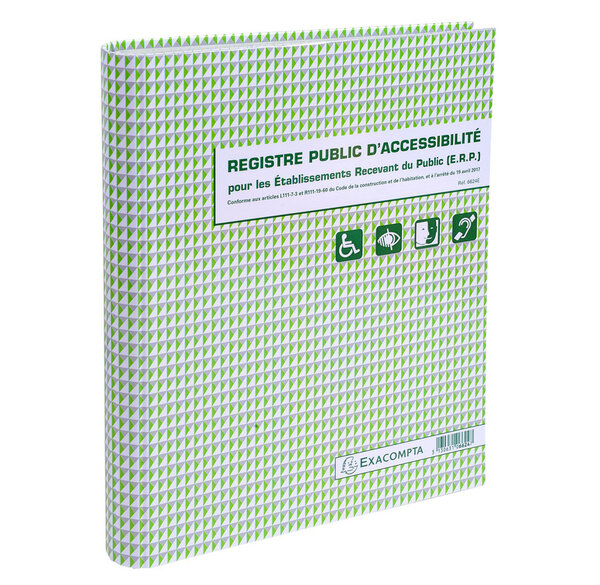 Registre public d'accessibilité pour les ERP (Classeur + Feuillets + 10 pochettes) EXACOMPTA