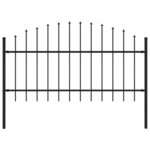 vidaXL Clôture de jardin avec dessus en lance Acier 1 7 m Noir