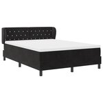Lit Box Spring vidaXL avec Matelas Noir 160x200 cm Velours