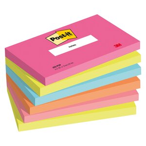 Notes repositionnables couleurs poptimistic post-it 76 x 127 mm - bloc de 100 feuilles - lot de 12