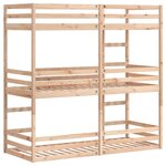 vidaXL Lit superposé triple 80x200 cm bois de pin massif