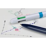 Stylo-bille 4 couleurs take 4 pointe moyenne viscoglide corps en plastique blanc x 10 schneider