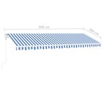 vidaXL Auvent automatique sur pied 500x300 cm Bleu/Blanc