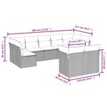 vidaXL Salon de jardin avec coussins 9 Pièces beige résine tressée
