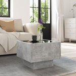 vidaXL Table d'appoint et LED gris béton 40x40x30 cm bois d'ingénierie