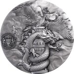 Pièce de monnaie en Argent 1.118 Francs g 55.98 Millésime 2023 DOUBLE DRAGON AND PHOENIX